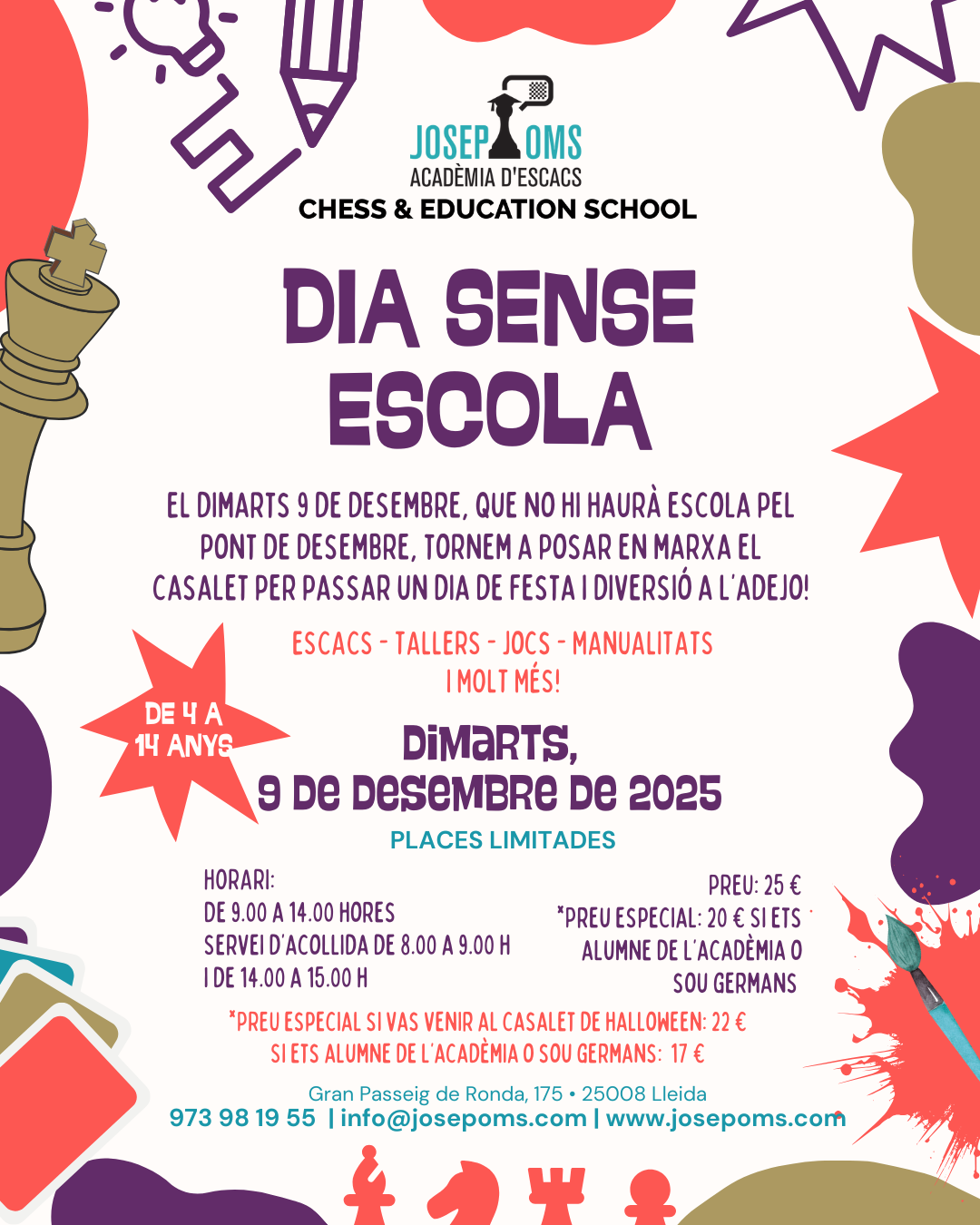 Featured image for “Dia Sense Escola – Casalet per al 9 de desembre a l’ADEJO!”